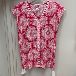 CHACH BEACH PINK/WHITE COVERUP